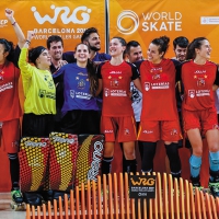 La selecció espanyola d’hoquei patins femení campiona del món